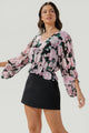 Angelica Floral Ways Balloon Sleeve Blouse