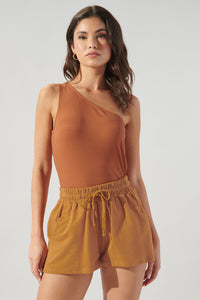 Brighter Days One Shoulder Ribbed Knit Top