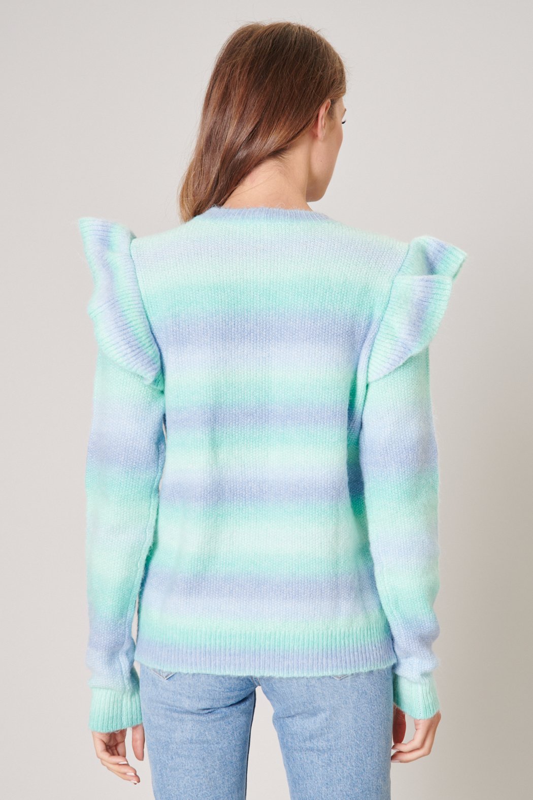 Lulus Charli Blue Multi Striped Knit Sweater