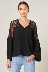 Gratitude Lace Bell Sleeve Top