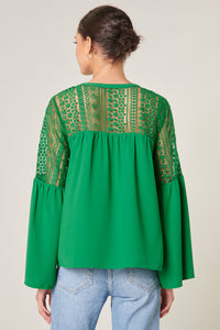 Gratitude Lace Bell Sleeve Top