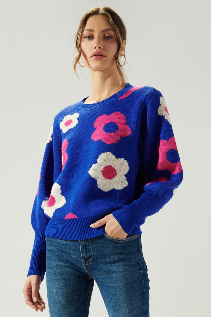 Gilly Floral Leg of Mutton Sweater – Sugarlips