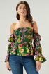 Everly Floral Off the Shoulder Smocked Peplum Top