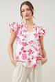 Clarice Floral Bellissima Ruffle Sleeve Top