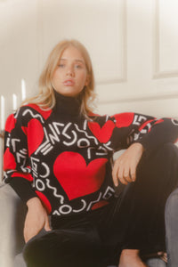 Heart on Your Sleeve Turtle Neck Sweater