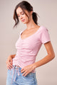 Del Ray Short Sleeve Ruched Top
