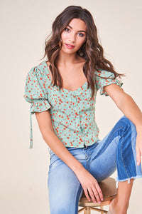 Full Bloom Floral Button Up Blouse