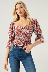 In the Moment Floral Smocked Top