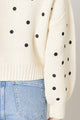 Minnie Cream Embroidered Dot Sweater