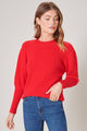 Tatiana Mutton Sleeve Solid Sweater