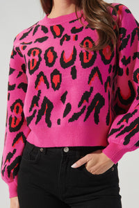 Rocky Leopard Balloon Sleeve Sweater