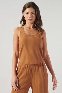 Provence Ribbed Knit Cropped Tank Top